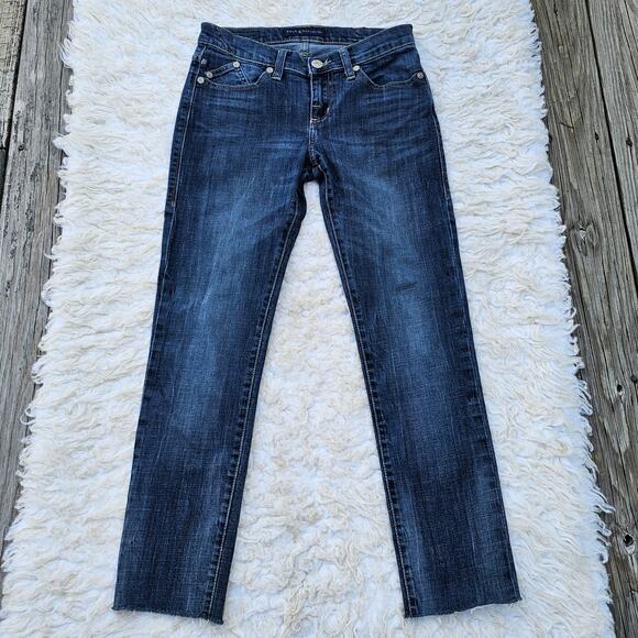 Dark Stretch Denim Skinny Jeans Size 6 Cropped Raw Hem Rock Republic Berlin - Picture 10 of 10